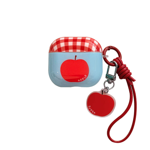 Chromahome casual Plaid Cute Red Apple AirPods Case - Chromahome  