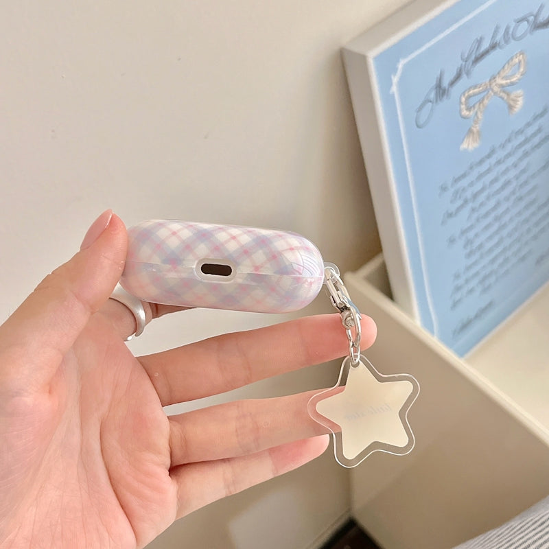 Chromahome Color-Block Plaid Star Pendant AirPods Case - Chromahome  