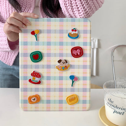 Chromahome Pattern Embroidery Bread Puppy iPad Case