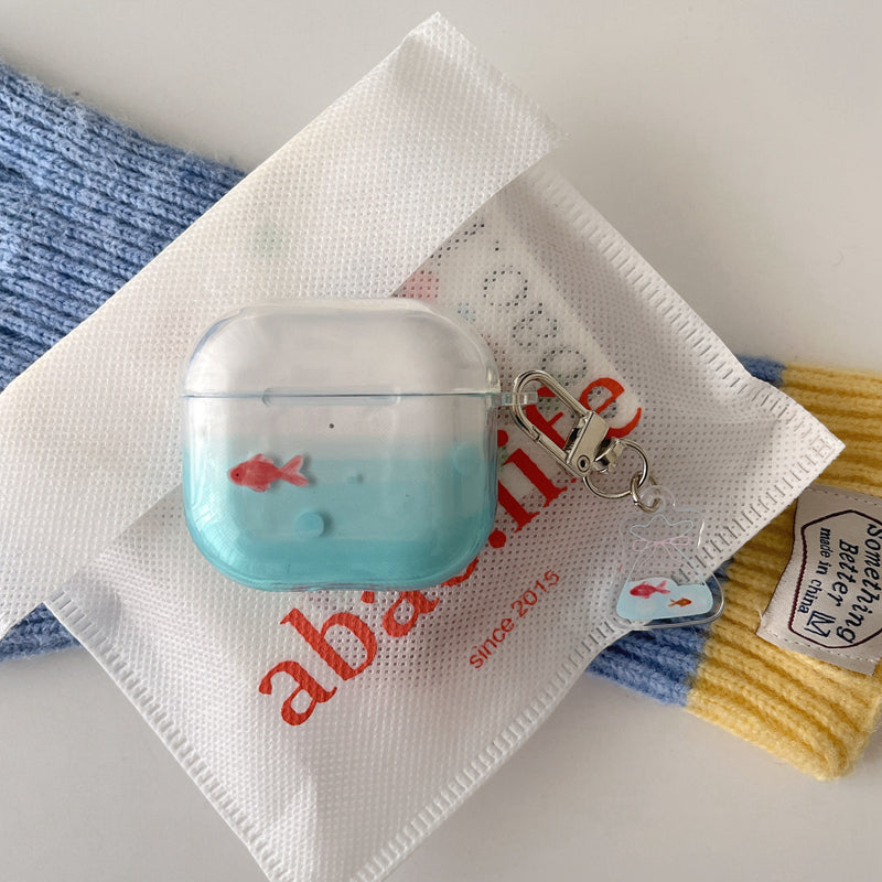 Chromahome Niche Bubble Blue Little Goldfish AirPods Case - Chromahome  