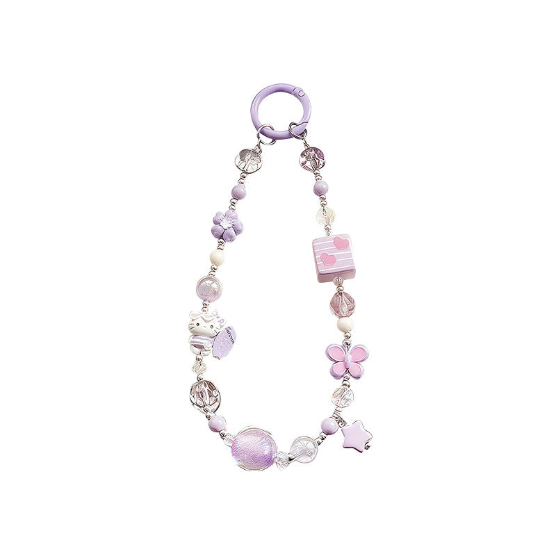 Chroamhome Sweet Girly Heart Phone Chain Phone Wristlets