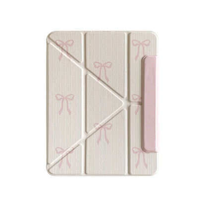 Chromahome Girly Heart Bowknot Magnetic Suction iPad Case