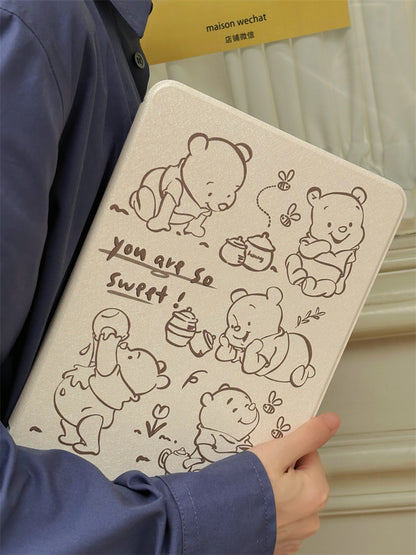 Chromahome Five Winnie the Pooh Bears on White Background iPad Case