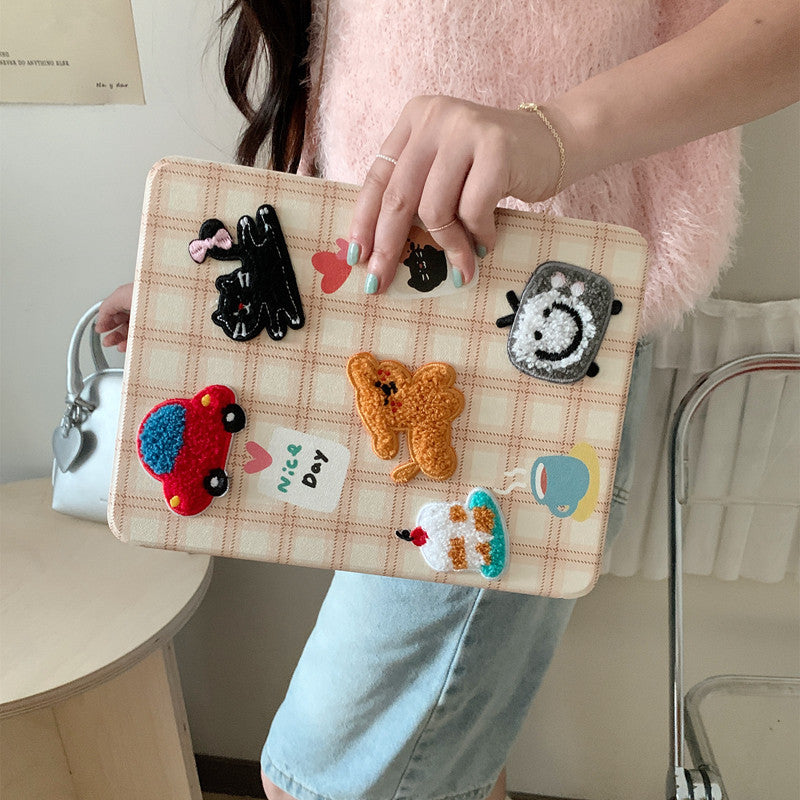 Chromahome Cute Embroidered Puppy Cat  iPad Case