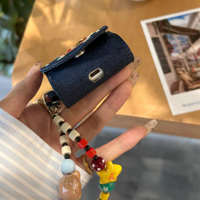 Chromahome Embroidered Dachshund Denim AirPods Case - Chromahome  