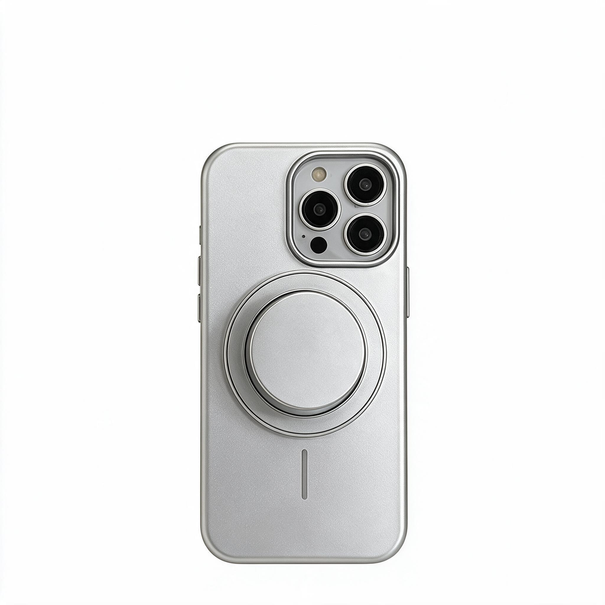 Chromahome Electroplated Silver Magnetic Stand iPhone Case
