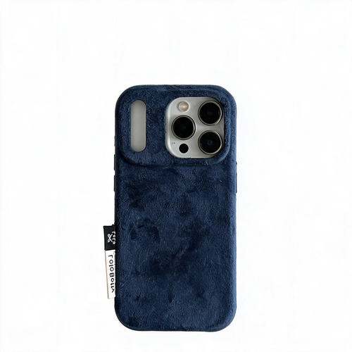 Chromahome Autumn/Winter Simple Solid Color Suede Fabric Magnetic iPhone Case