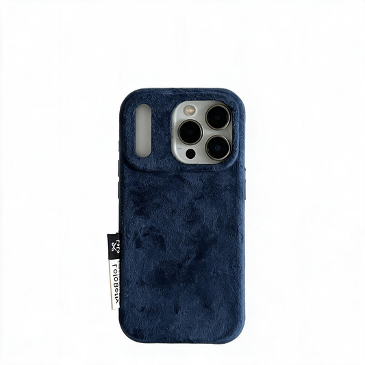 Chromahome Autumn/Winter Simple Solid Color Suede Fabric Magnetic iPhone Case