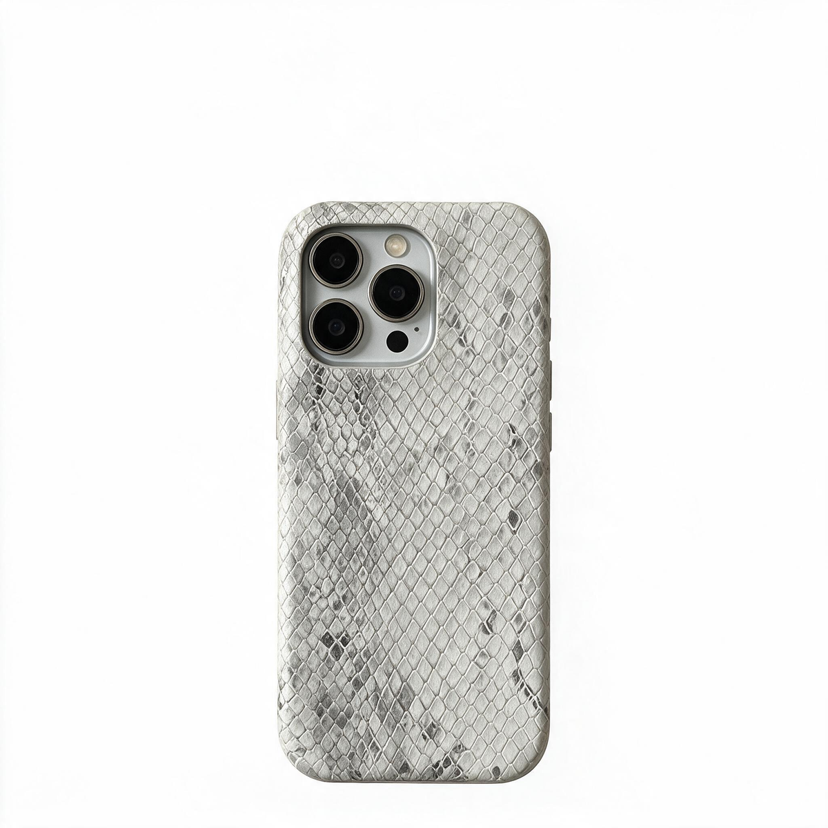 Chromahome Light Mist Gray Gold-Embossed Snake Pattern iPhone Case
